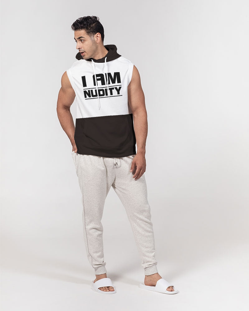 I AM NUDITY Men's Premium Heavyweight Sleeveless Hoodie