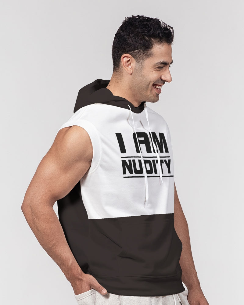 I AM NUDITY Men's Premium Heavyweight Sleeveless Hoodie