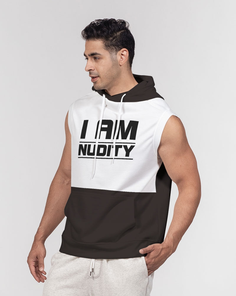 I AM NUDITY Men's Premium Heavyweight Sleeveless Hoodie