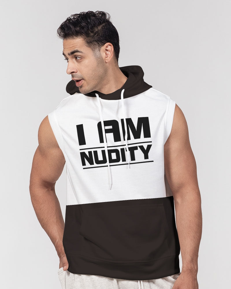 I AM NUDITY Men's Premium Heavyweight Sleeveless Hoodie
